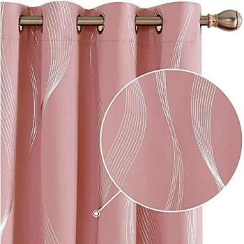 Deconovo blickdichter Vorhang, 229x117 cm, 2er Set