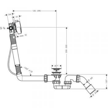 Garniture Vidage Flexaplus AXOR Set Completo