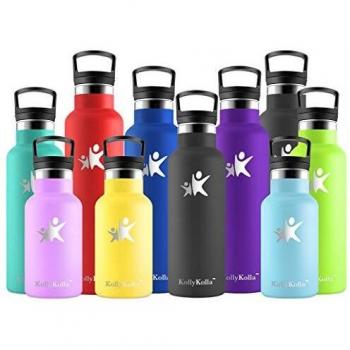 KollyKolla 500ml Insulated Stainless Steel Water Bottle with Straw