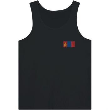 Dark Mongolia Cotton Tank – Fine Fabric, Fitted Silhouette, Embroidered Motif