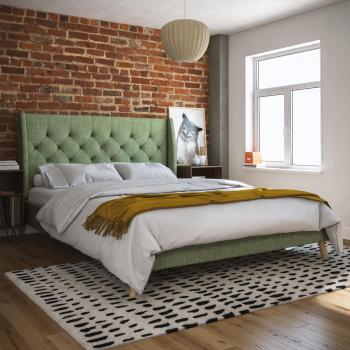 Novogratz Her Majesty Platform Bed, Linen Green