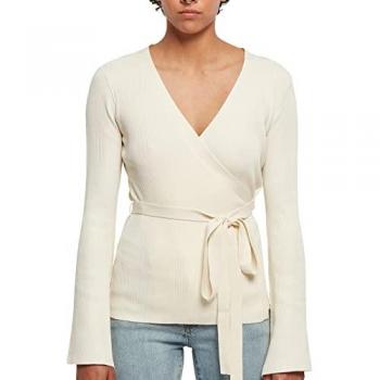 Cardigan rib knit avvolto Urban Classics bianco sabbia 2XL