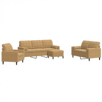 Ensemble Canapés Velours Relax 4 pcs