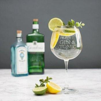 Personalised Gin & Tonic Balloon Glass Clear