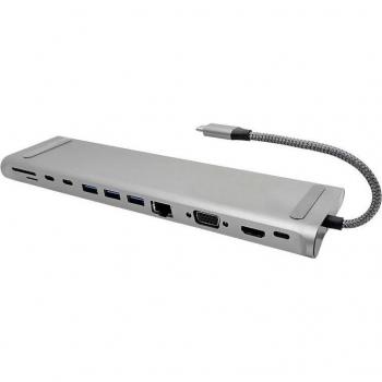 USB-C Dockingstation für Laptops mit 12 Anschlüssen