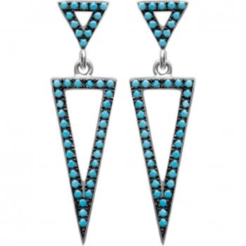 Les Trésors De Lily Rhodium Plated Turquoise Earrings
