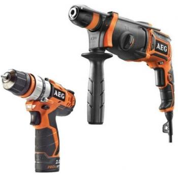 AEG Perforateur Burineur 800W avec Perceuse-Visseuse Lithium-ion 12V