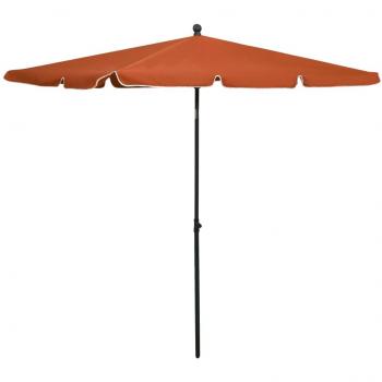 VidaXL Classic Terracotta Garden Umbrella – Large, 210x140 cm, Polyester, Tilting