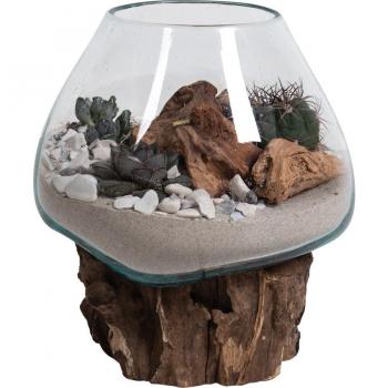Teak houten waterdruppel vaas