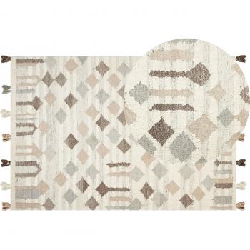 Tapis Kilim à Pompons Kaghtrashen 160x230 cm – Fait Main en Laine