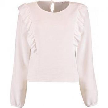 Langarmshirt La44urina von Hailys – weiß, einfarbig, XL