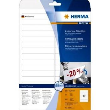 HERMA Universal-Etiketten SPECIAL, 96 x 16,9 mm, weiß