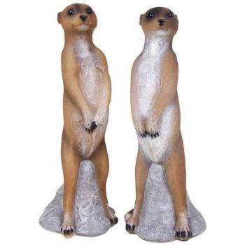 Stehende Surikaten-Set 2er – Wetterfestes Gartendekor