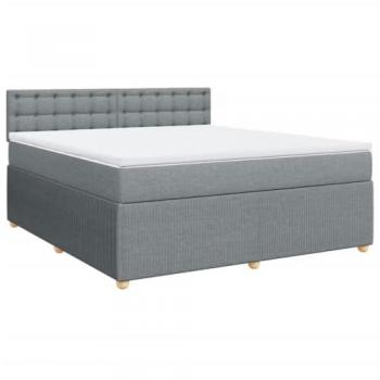 Boxspringbett 180x200 cm Hellgrau mit Matratze von vidaXL