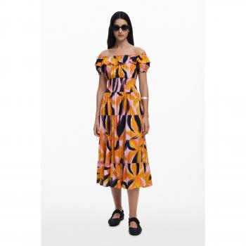 Bold Red Bardot Ruffle Ensemble – L