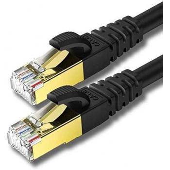 KASIMO Pack Ethernet Cat 8 10 m, Deux Câbles, 40 Gb/s, Noir