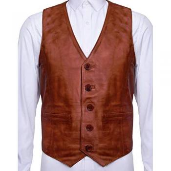 Chester Herren-Lederweste von Infinity in Braun L