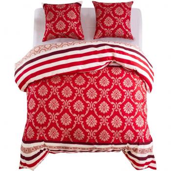 Coperte Rosse Strisce 200x220/80x80 VidaXL