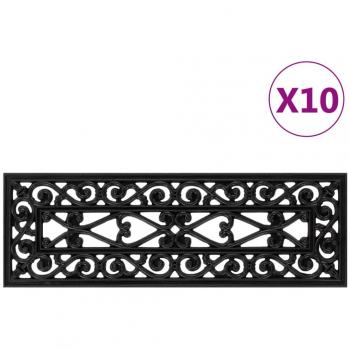 Tappetini Antiscivolo per Scale in Gomma 10 pz 25x75 cm