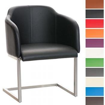 Chaise Magnus en Similicuir Noir avec Pieds Oscillants