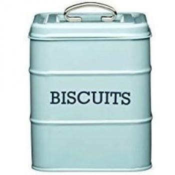 Living Nostalgia Biscuit Storage Tin, Light Blue