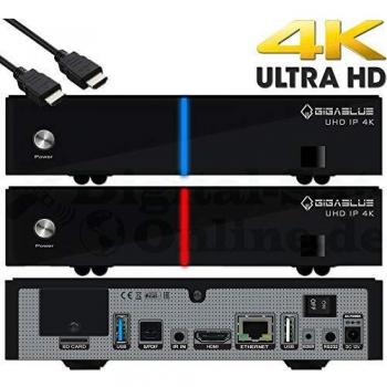 GigaBlue UHD IP 4K USB HDMI SD Karte Multiroom Ultra HD IP Box Receiver Schwarz ohne Tuner