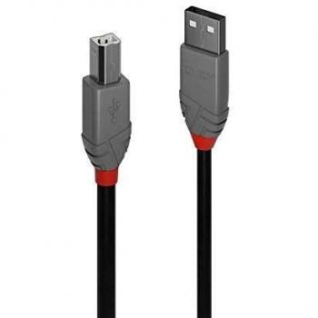 LINDY USB cable USB 2.0 USB-A plug, USB-B plug 1.00 m Black 36672