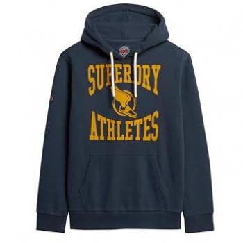 Sudadera con Capucha Superdry Track & Field Graphic Marino Naranja