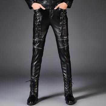 Pantalon décontracté homme en cuir synthétique