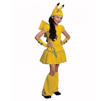 Pikachu Fiesta Mágica: Vestido Infantil con Sombrero 115-130 cm