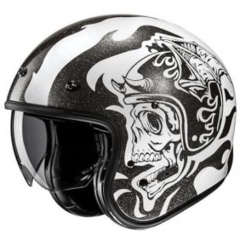 Casque jet HJC V31 Flame Noir Blanc Taille S