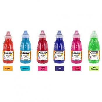 Lot de 6 flacons en 250 ml Encre à Dessiner, Rouge,
