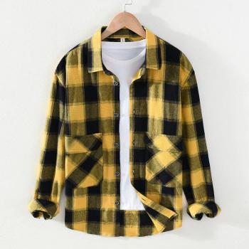 Camisa Tendencia de Algodón a Cuadros