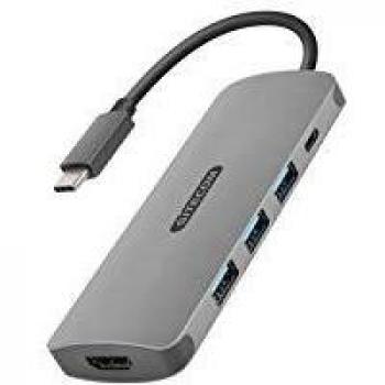 Sitecom USB-C auf HDMI Konverter mit USB-C Power Delivery und 3 USB 3.0 Ports