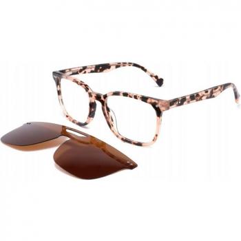 Gafas de sol cuadradas para mujer, graduadas y de lujo con clip magnético