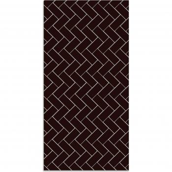Tapis Cuisine Bureau Mosaïque Briques Noires 80x150 cm