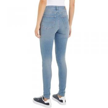 Sylvia High‑Cut Blue Cotton Skinny Pants – W25 L30