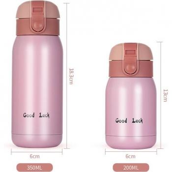 Gourde enfant isolante en acier 200/360 ml, style cartoon