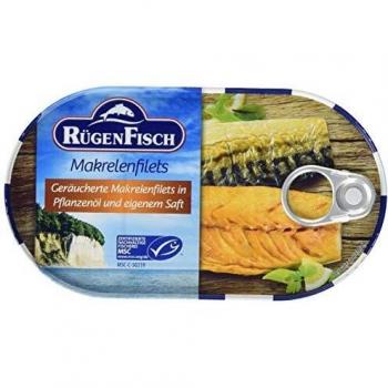 19er Sparpack Rügen Fisch Makrelenfilets geräuchert in Pflanzenöl (19 x 200 g)