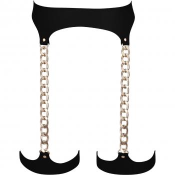 Midnight Lotus Thigh Belt – Black with Gold Accents