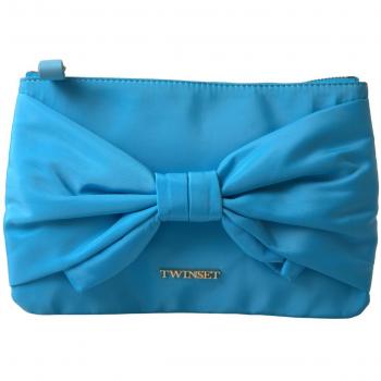 Twin-Set Women's Bow Clutch Blue