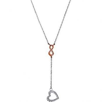 S.Oliver Damen Y-Collier, 925 Sterling Silber mit Zirkonia