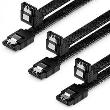 DeleyCON 30cm SATA 3 Kabel Set mit gewinkeltem L-Stecker