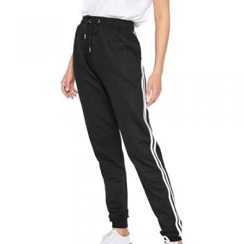 Women's Tall Side Stripe Joggers – Long & Black