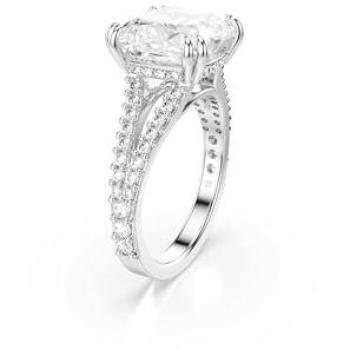 Anillo Swarovski Stilla con piedra cuadrada en acabado plateado