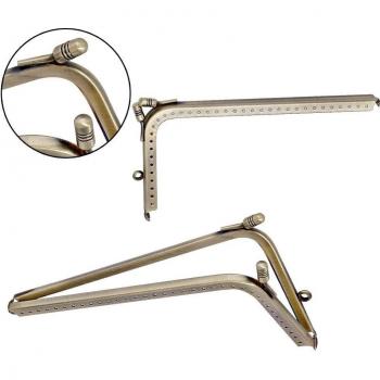 DIY Bronze Purse Frame with L Shape Kiss Clasp Lock