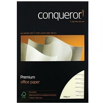 Conqueror Watermarked A4 Paper 100gsm Cream (Pack of 500) [CQR30561]