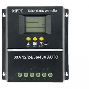 Contrôleur automatique de charge solaire 80A MPPT/PWM 12V/24V/36V/48V Noir