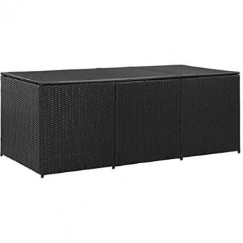Box da Giardino in Polyrattan 180x90x70 cm Nero