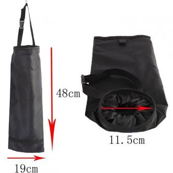 Basurero negro para coche 19cm x 48cm, sin tapa, ecológico, lavable, tela Oxford, bolsillo trasero